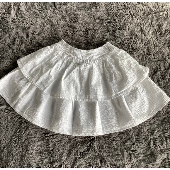 Polo Ralph Lauren Girls Seersucker Tiered Layered Mini Skirt Summer White Size 6 - Picture 4 of 9